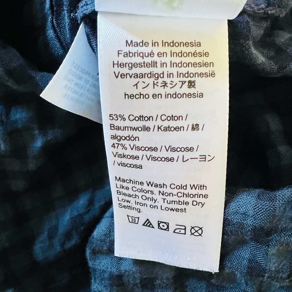 J. Crew Blue Gingham Button Front Long Sleeve Tunic 12 - Picture 6 of 7